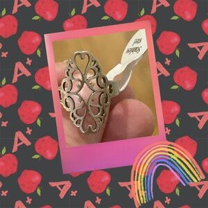 Silver Heart Filigree Ring